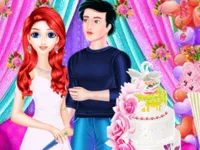 image Mermaid Girl Wedding Cooking Cake